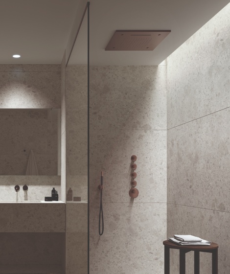Built-in overhead showers